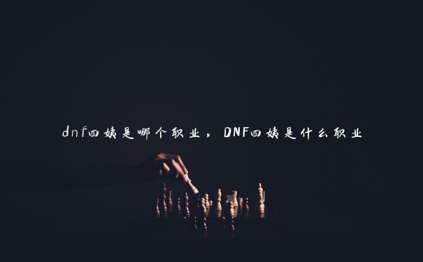 dnf四姨是哪个职业，DNF四姨是什么职业